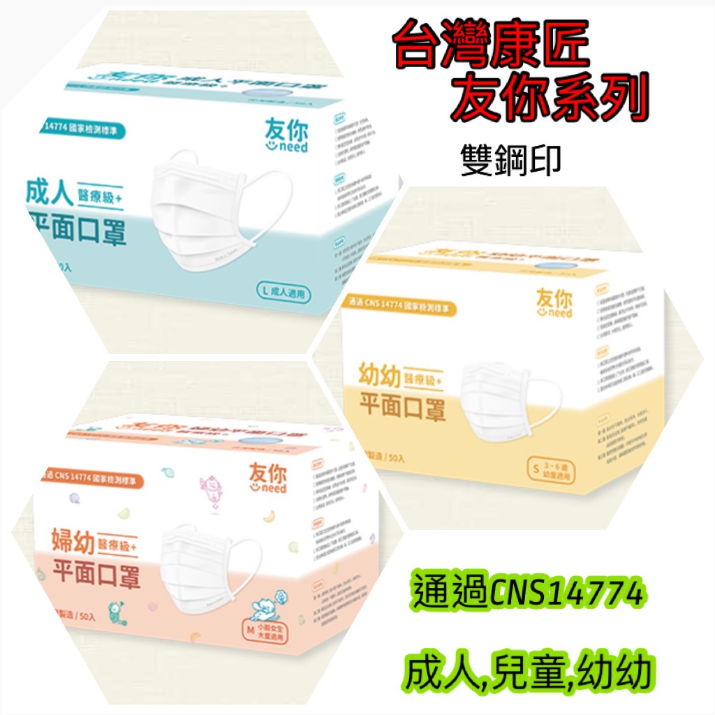 康匠友你平面口罩（成人.兒童.幼幼）工廠11-12月成人大特價