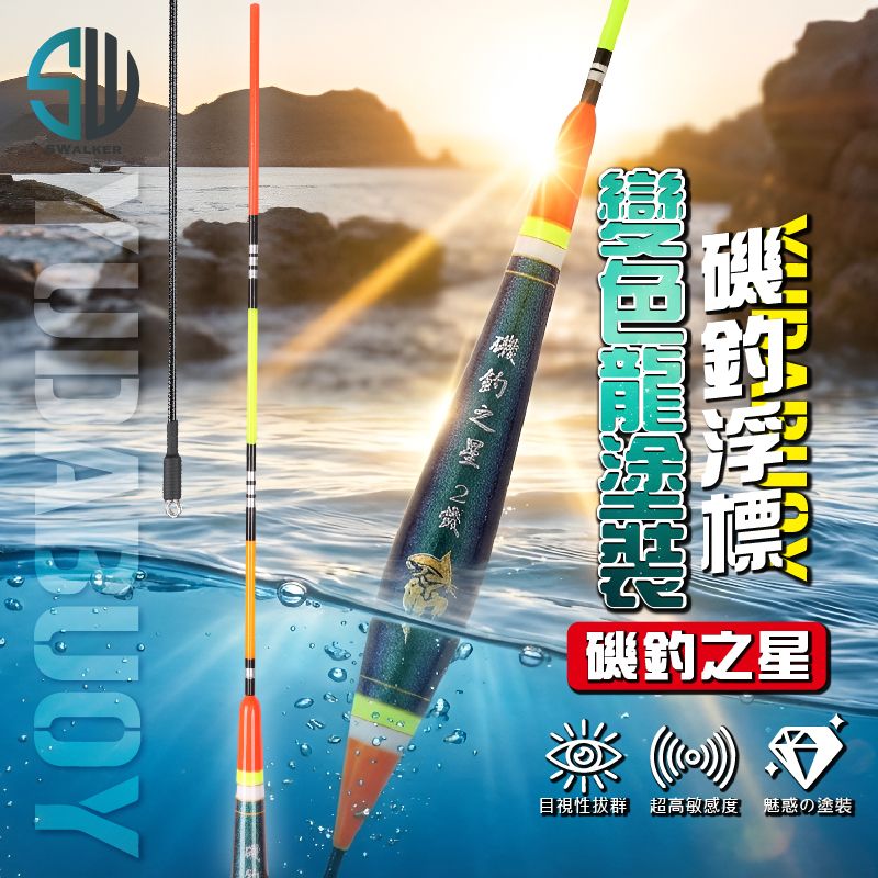 【浮標】日間浮標 直感型 磯釣之星 變色龍塗裝