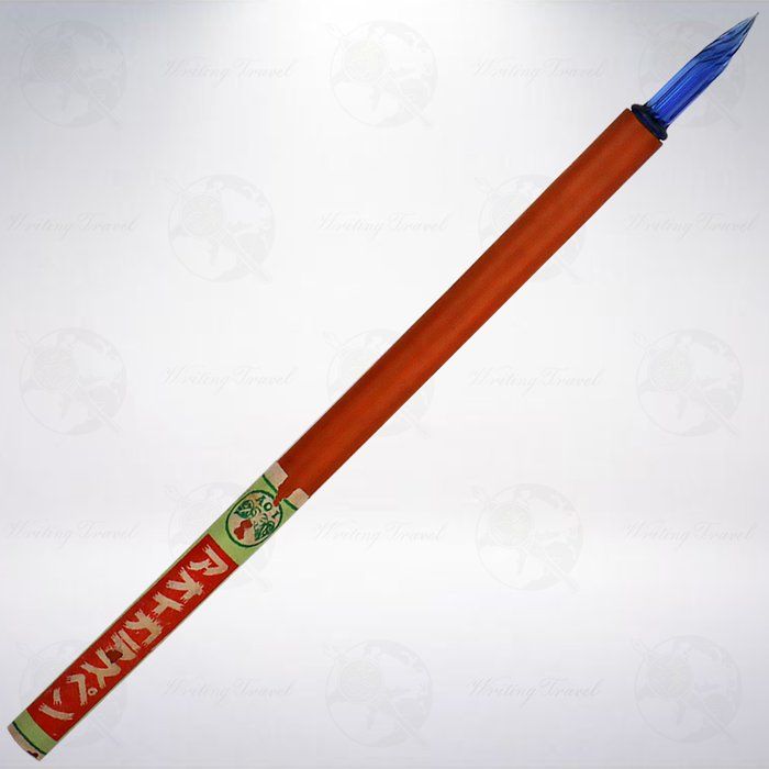 絕版! 日本 昭和時期古物 「葵」藍色琉璃玻璃筆