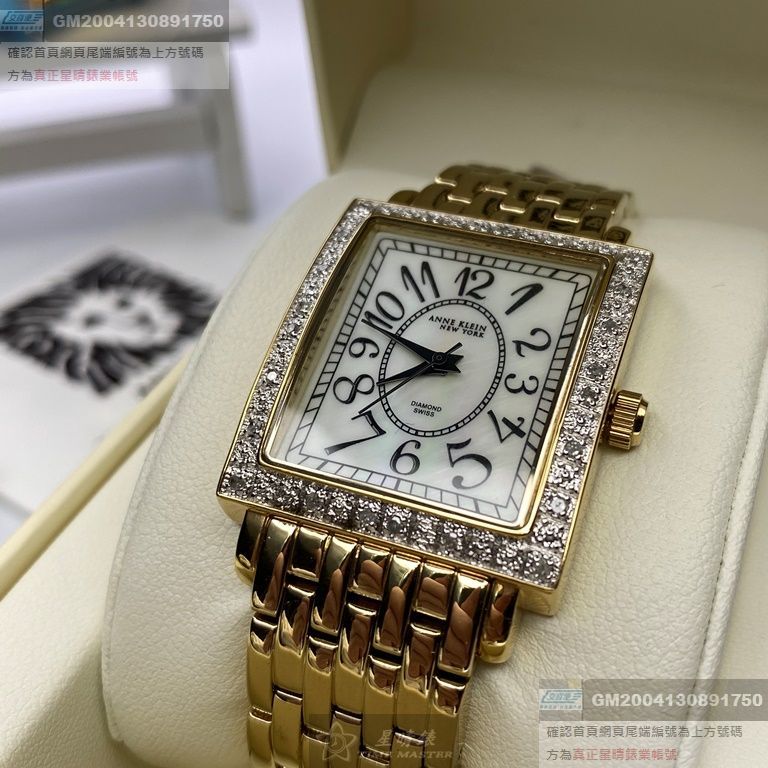 ANNE KLEIN安妮克萊恩女錶，編號AN00629，28mm， 32mm金色錶殼，金色錶帶款