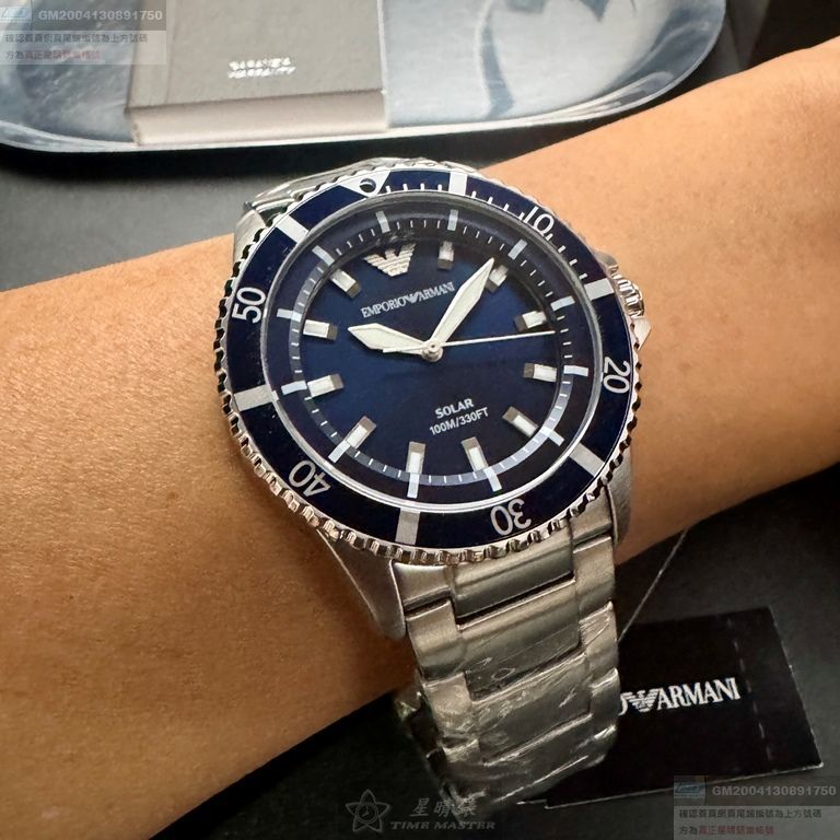 ARMANI手錶，編號AR00081，42mm銀錶殼，銀色錶帶款