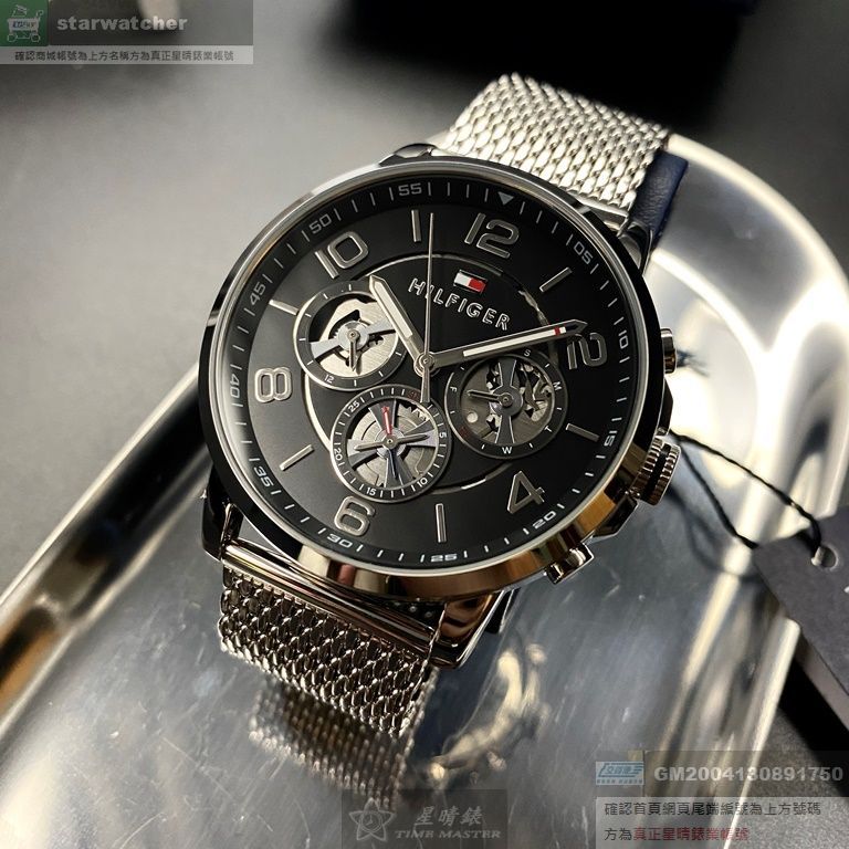 Tommy Hilfigher湯米希爾費格男女通用錶，編號TH00006，44mm銀錶殼，銀色錶帶款