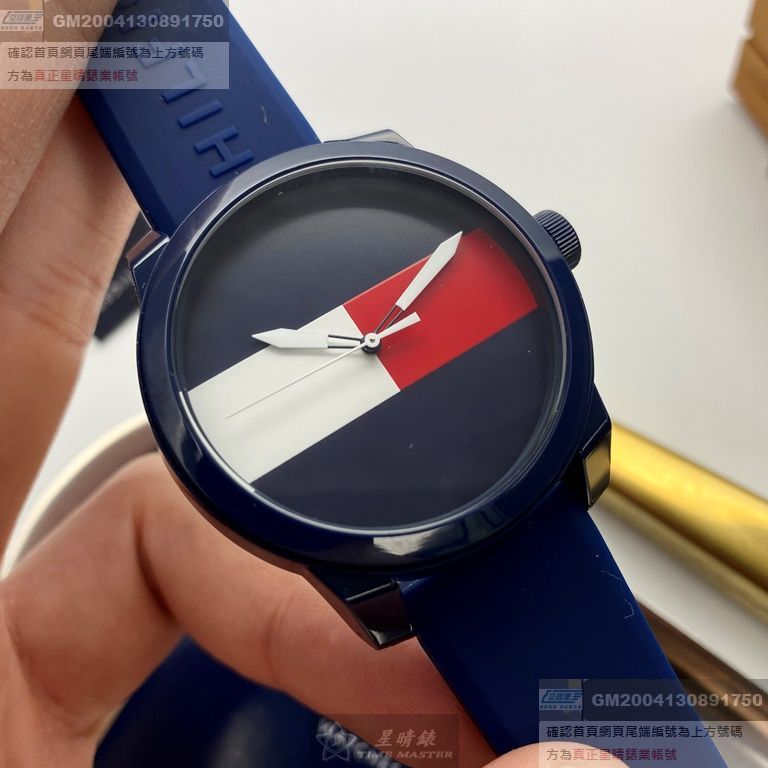 TommyHilfiger手錶，編號TH00035，42mm寶藍錶殼，寶藍錶帶款