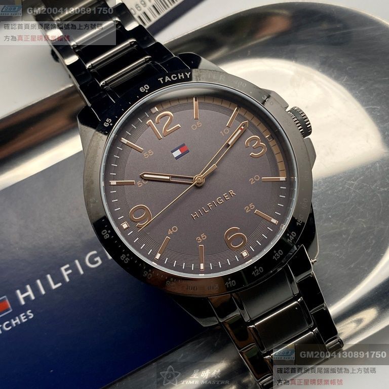 TommyHilfiger手錶，編號TH00039，46mm槍灰色錶殼，槍灰色錶帶款