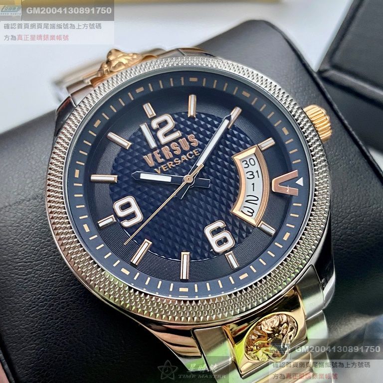 VERSUS VERSACE手錶，編號VV00262，42mm銀錶殼，金銀相間錶帶款