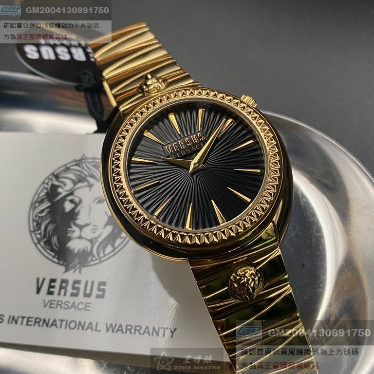 VERSUS VERSACE手錶，編號VV00134，38mm金色錶殼，金色錶帶款