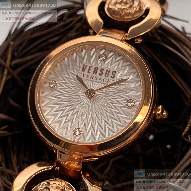 VERSUS VERSACE手錶，編號VV00359，28mm玫瑰金錶殼，玫瑰金色錶帶款