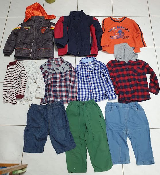 便宜出售~少穿~男童120-130cm 專櫃長袖秋冬純棉/舒適衣物褲*11件合售