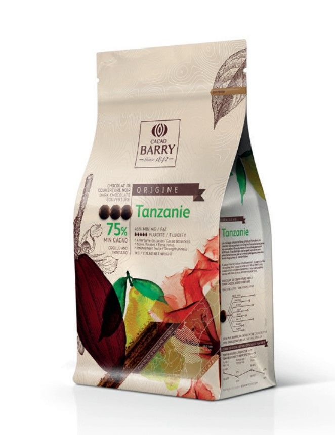 法國CACAO BARRY 可可巴芮 75% 坦尚尼亞 苦甜調溫巧克力（鈕釦型）