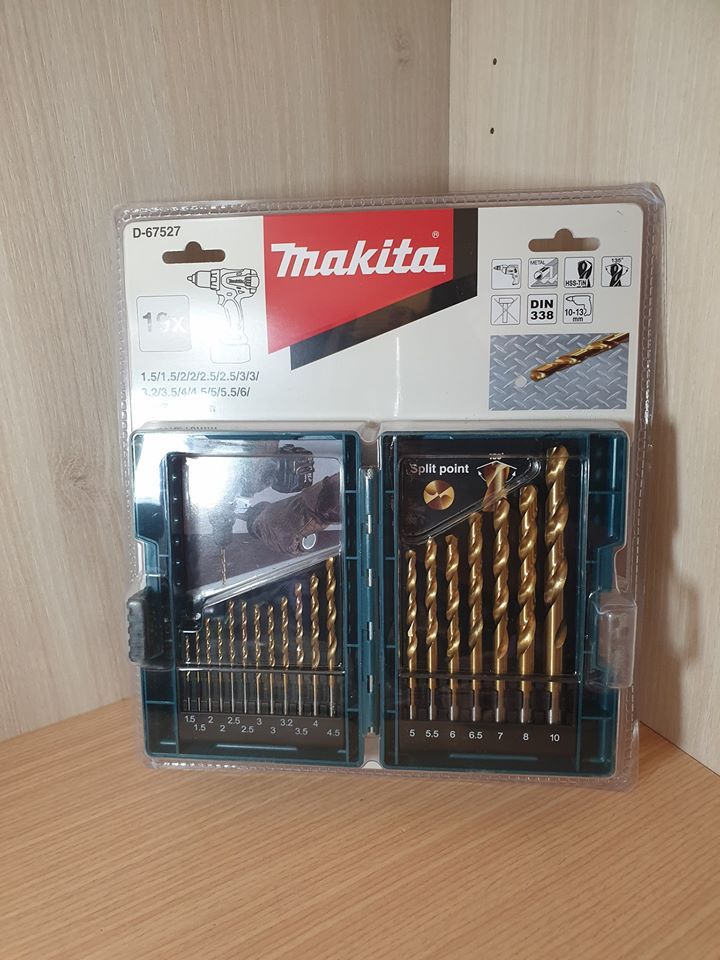 Makita 牧田19支組的鍍鈦麻花鑽（金屬用）D-67527