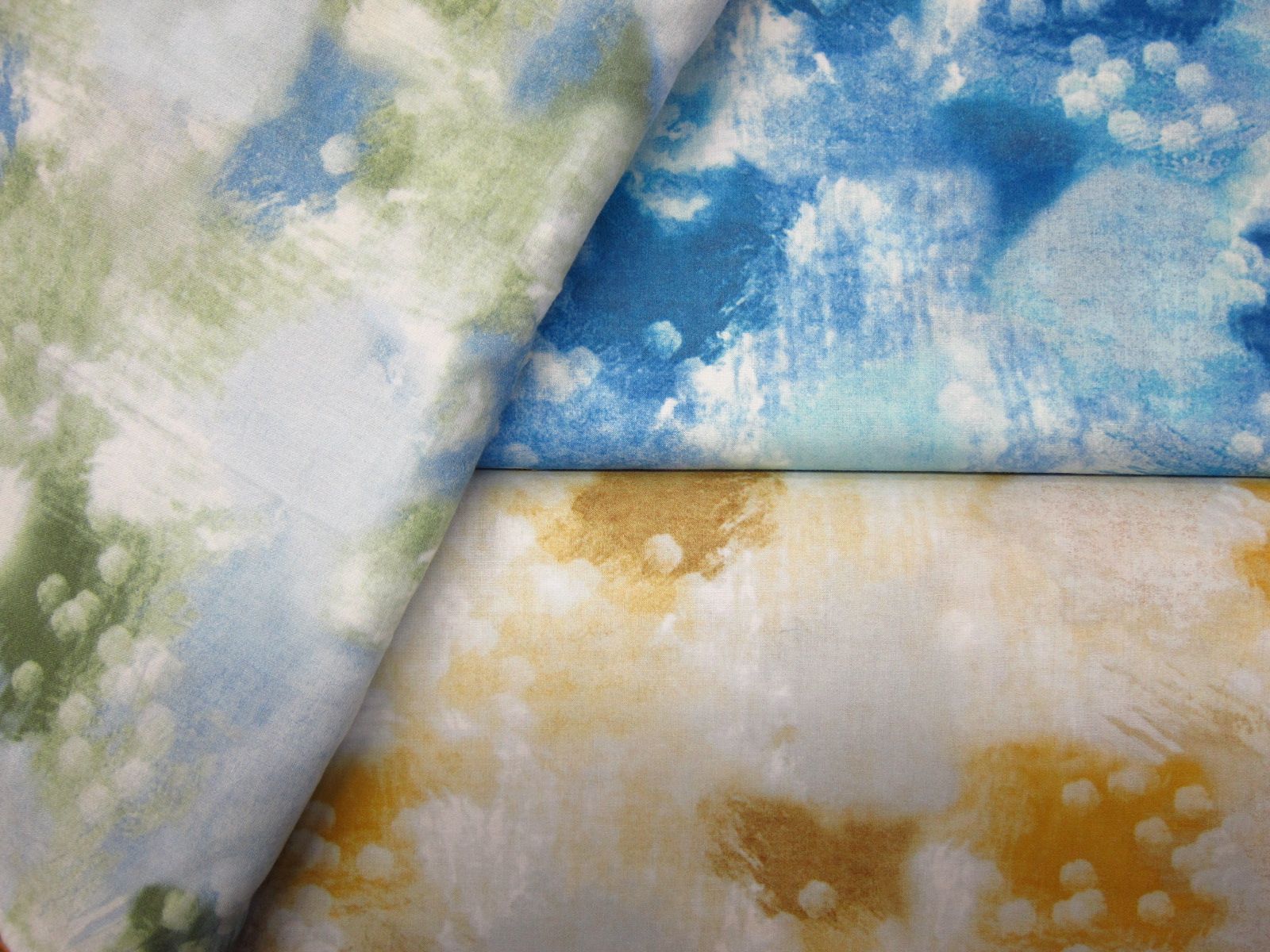 極度舒適輕柔60支薄綿布-雲彩-綠、藍、黃-100%純綿、台灣製造