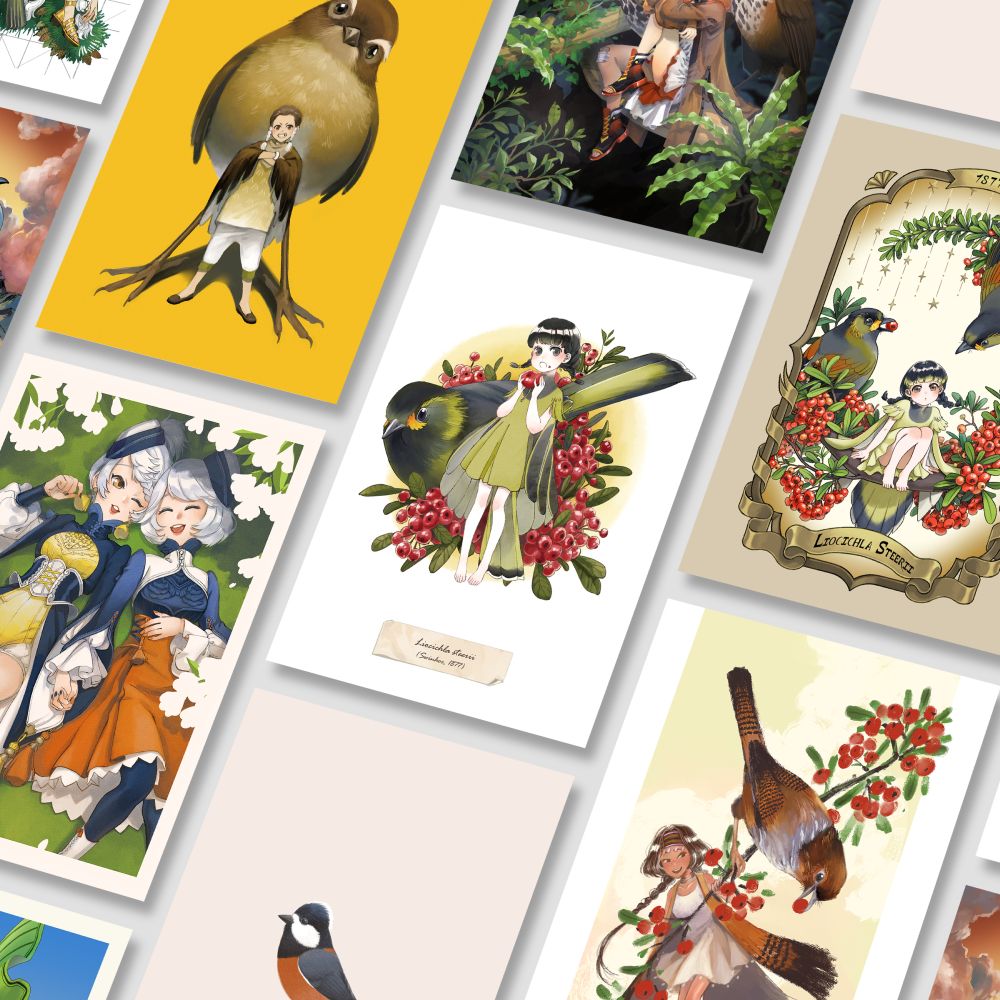 台灣鳥擬人明信片