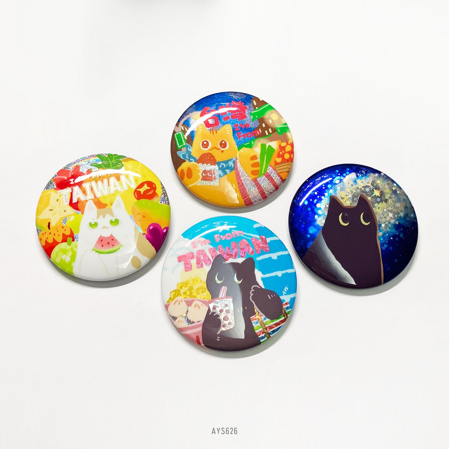 【現貨】台灣貓貓/宇宙貓貓雙閃大徽章