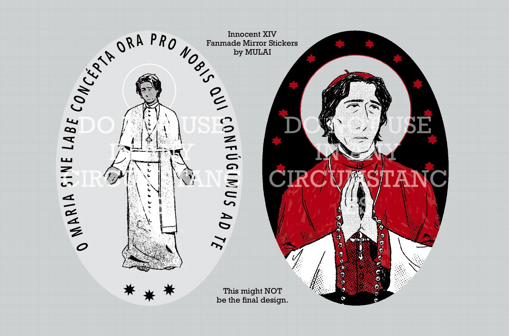 【預購】教宗英諾森為我等祈鏡面貼紙組