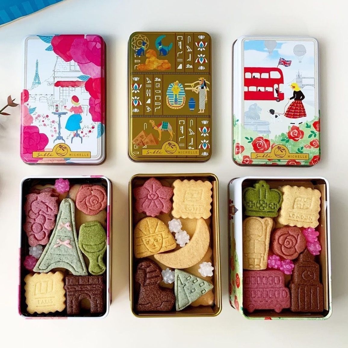（即期優惠） 日本 Sablé Michelle 世界之旅鐵盒餅乾