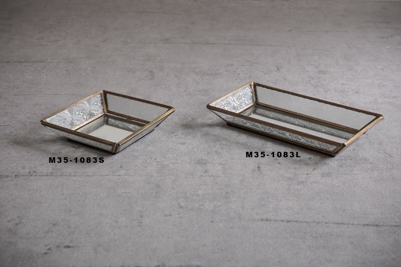 印度製 玻璃黃銅飾品盤 共二款