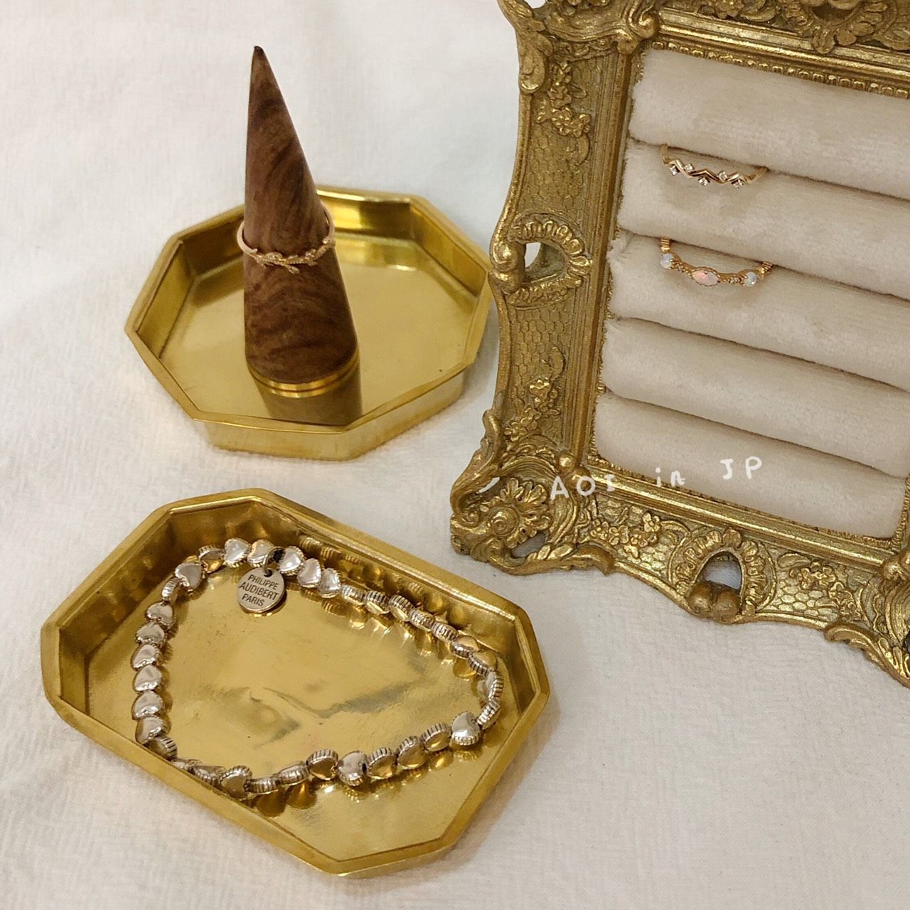 印度製 黃銅小方盤/飾品盤