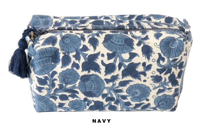 印度製 木版印染立體化妝包