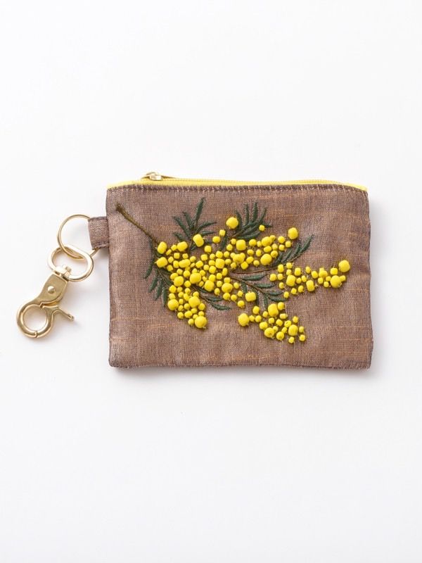 印度製 手工串珠刺繡零錢鑰匙收納包