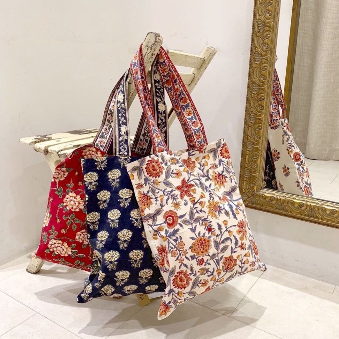 優惠 印度製 實用木版印花手提袋