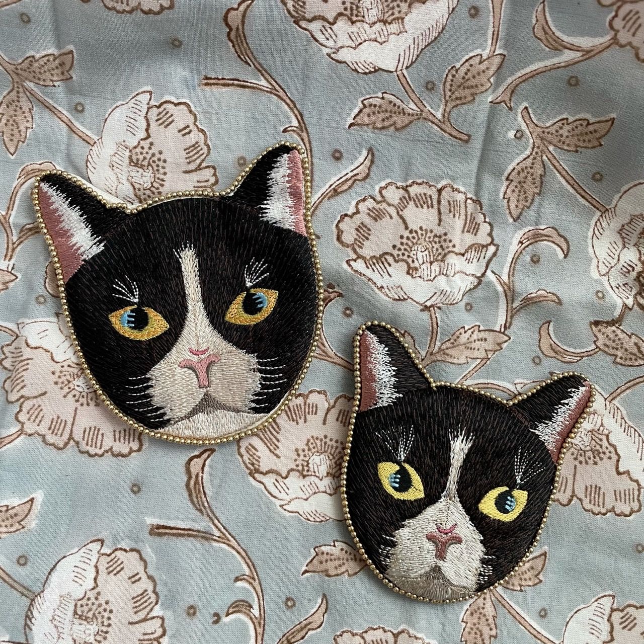 印度製 貓咪刺繡大頭手鏡