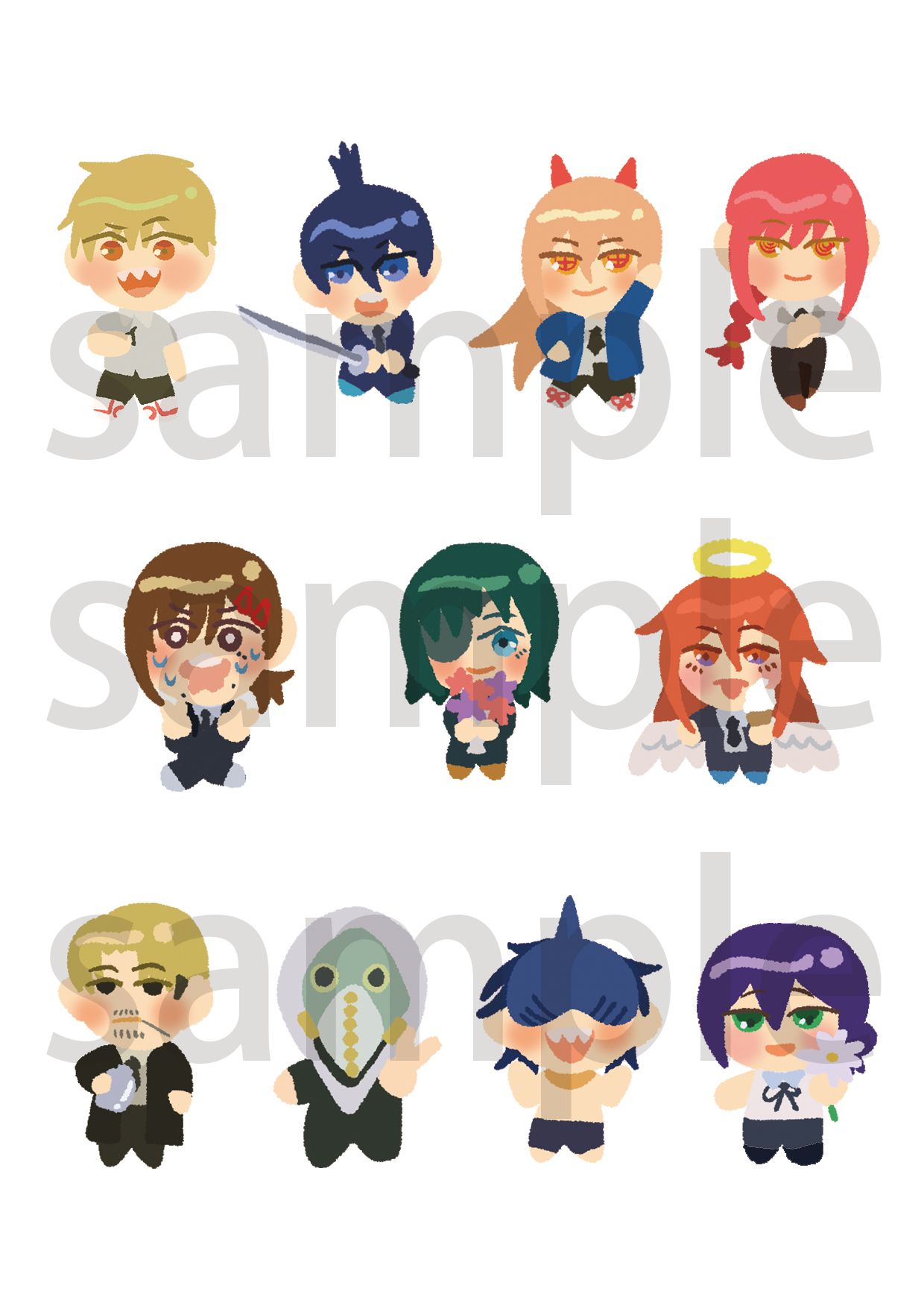 【鏈鋸人】全員立體泡泡貼紙