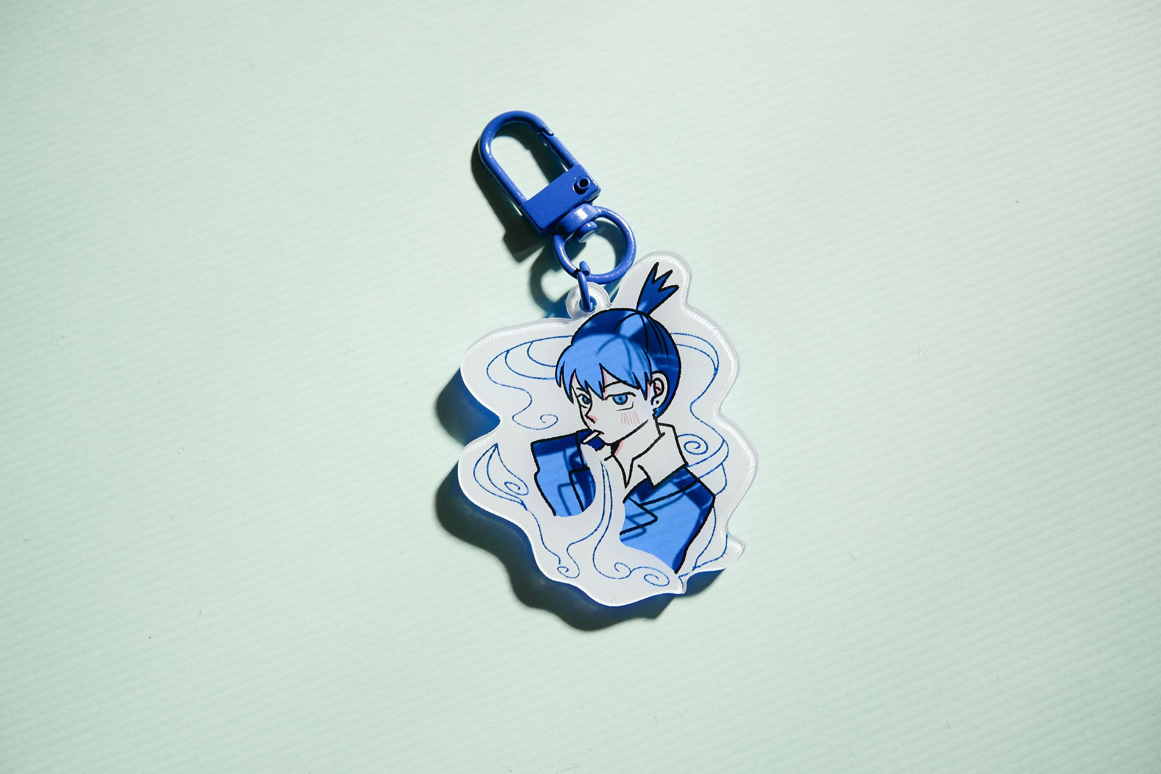【鏈鋸人】早川秋煙霧藍色壓克力吊飾 / 天使惡魔吃冰紅色壓克力吊飾