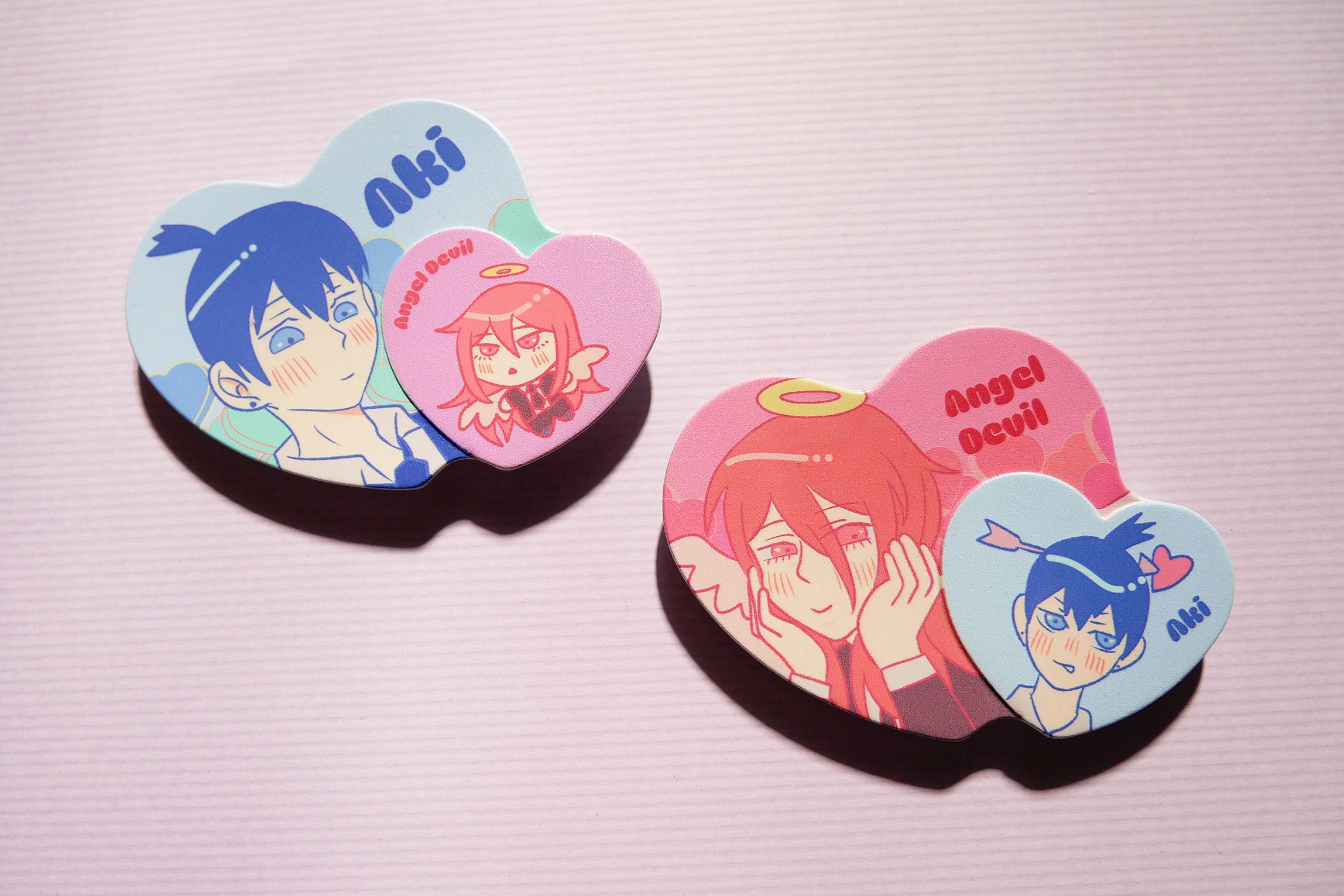 【鏈鋸人】秋天使馬口鐵局部上光雙心胸章