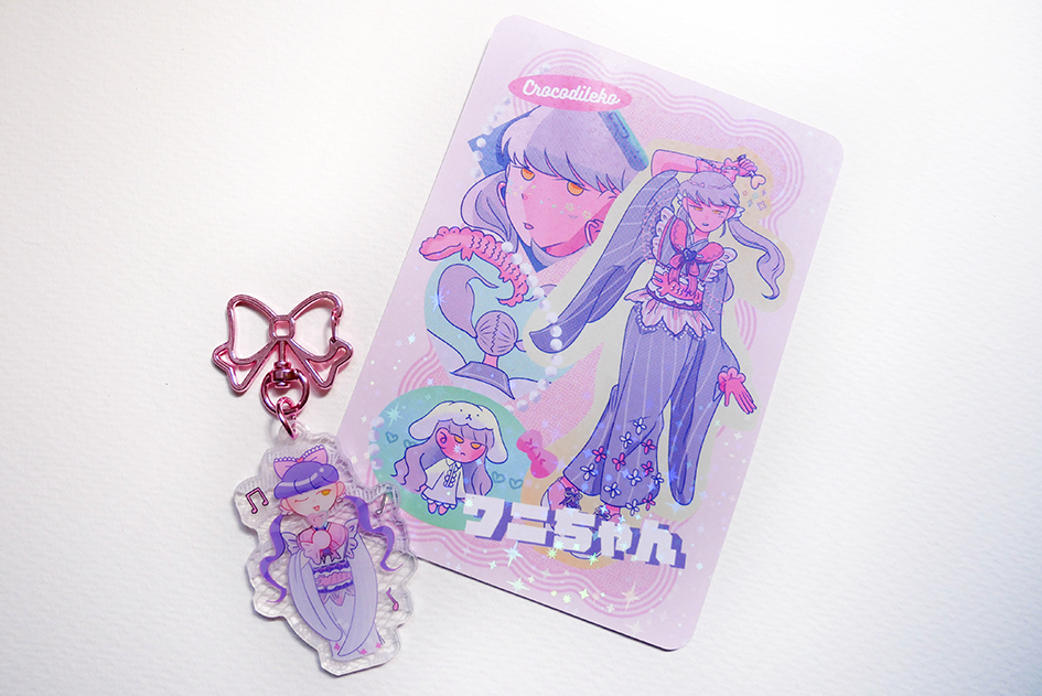【原創】鱷魚子唱歌和服 蕾絲壓克力酷卡or吊飾套組