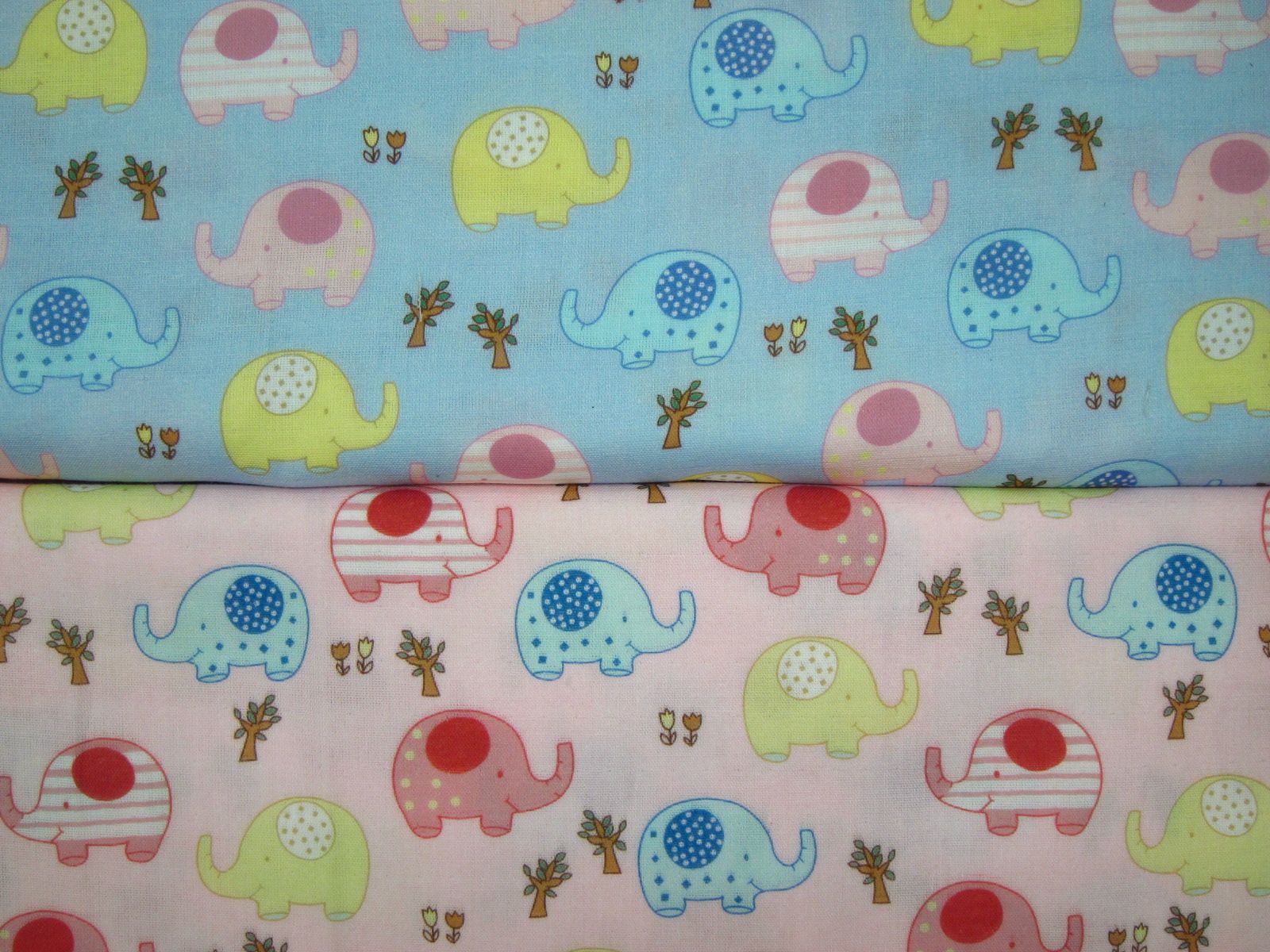極度舒適二重紗-可愛大象-水藍底、粉底-100%純綿、台灣製造