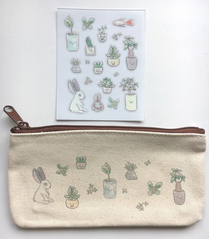 [原創]《動植物小伙伴》刀模貼紙+帆布筆袋