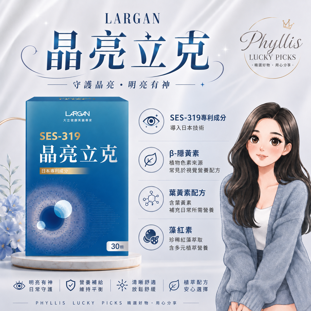 現貨｜晶亮立克SES-319（玻尿酸外泌體葉黃素）