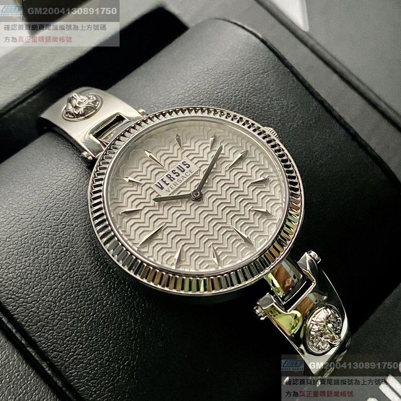 VERSUS VERSACE凡賽斯女錶,編號VV00005,34mm銀錶殼,銀色錶帶款