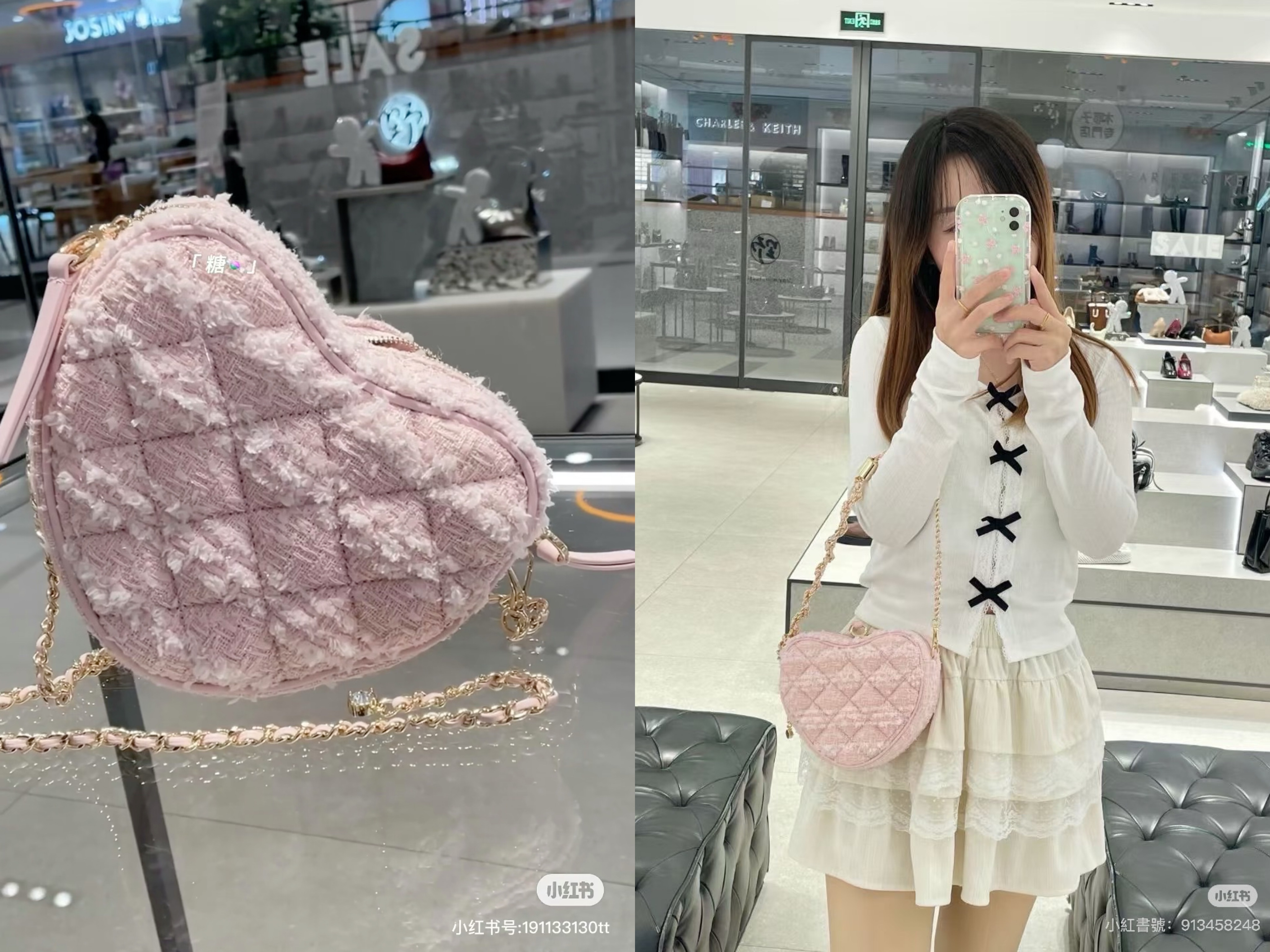 【𝐆𝐢𝐫𝐥𝐬.𝐖𝐚𝐫𝐝𝐫𝐨𝐛𝐞新加坡小CK正品代購】2024最新款粉嫩毛絨愛心包