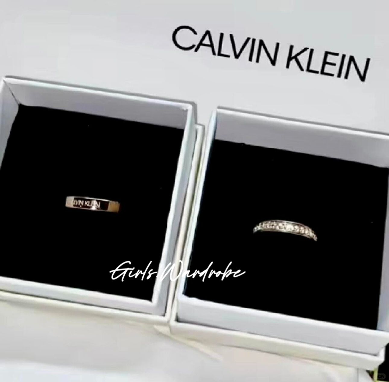 🇺🇸Calvin Klein CK情侶戒指 316鈦鋼戒 滿天星款/素圈款（附品牌原裝外盒）