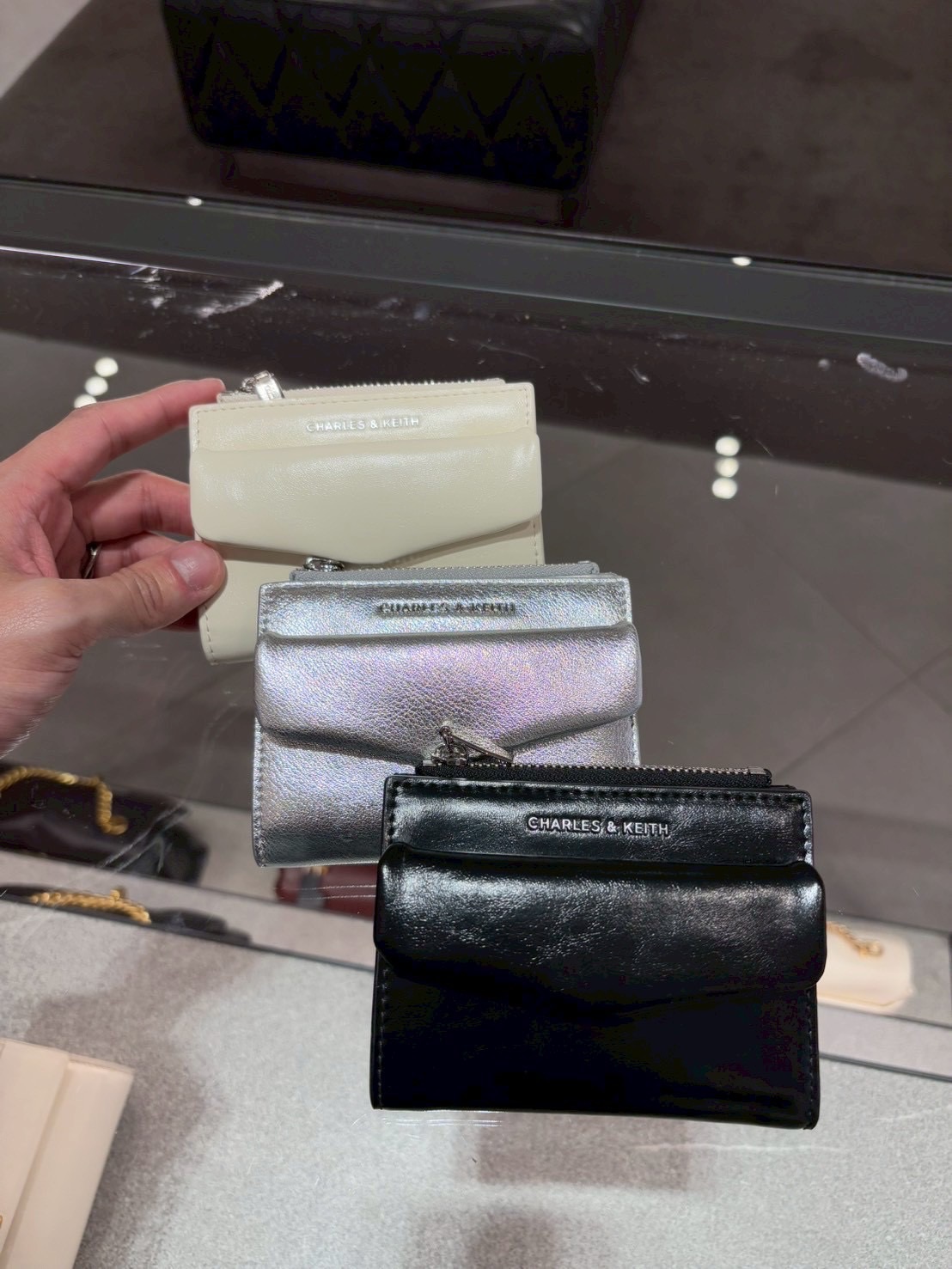 🇸🇬小ck Rachel口袋摺疊皮革短夾 錢包