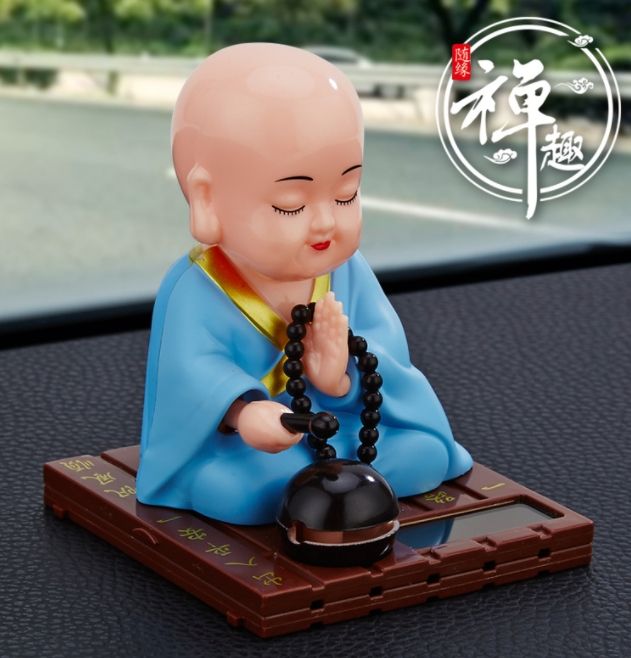 太陽能小和尚點頭公仔