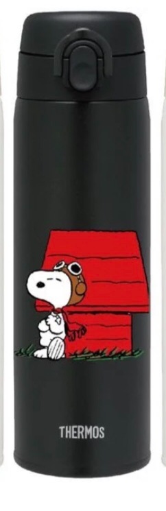 （預購）秋冬必備！可愛爆棚~~膳魔師-Snoopy不銹鋼真空保溫瓶 500ml黑色-紅色狗屋