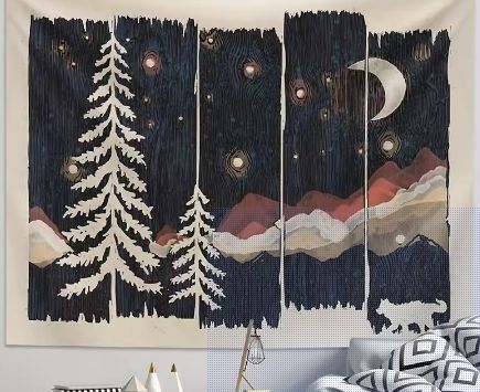 北歐ins森林熊牆裝飾掛毯網紅背景布