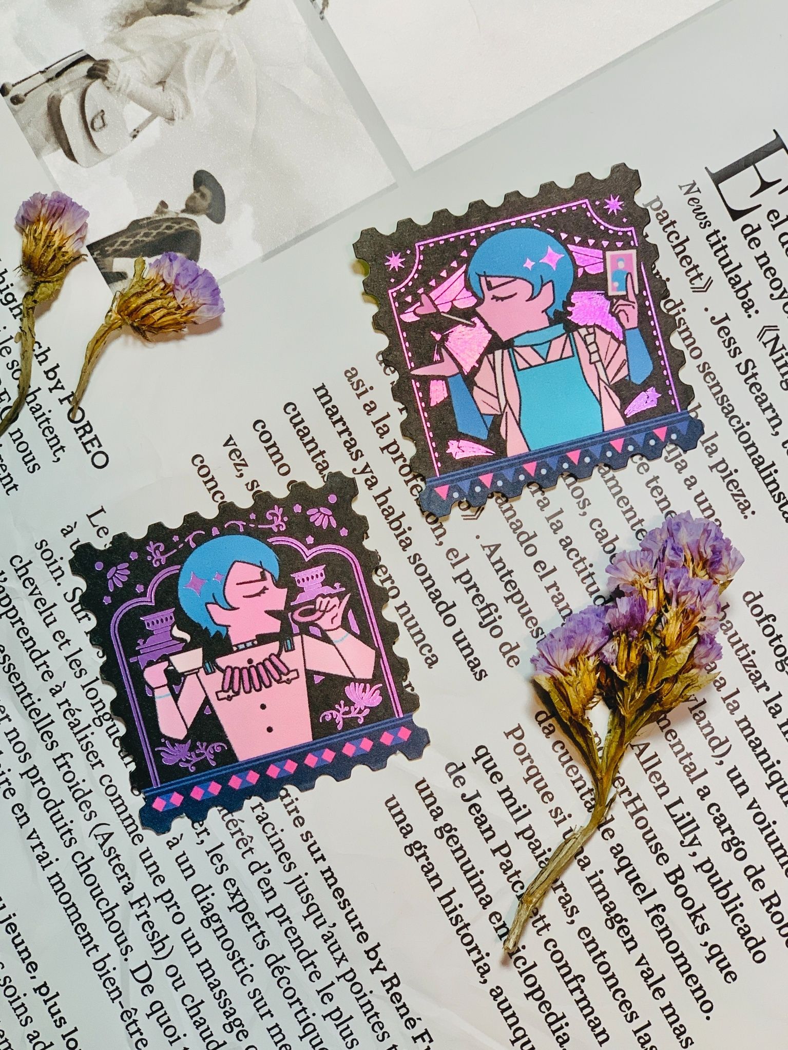 鯉登燙紫郵票貼紙（一組：兩款各兩張）