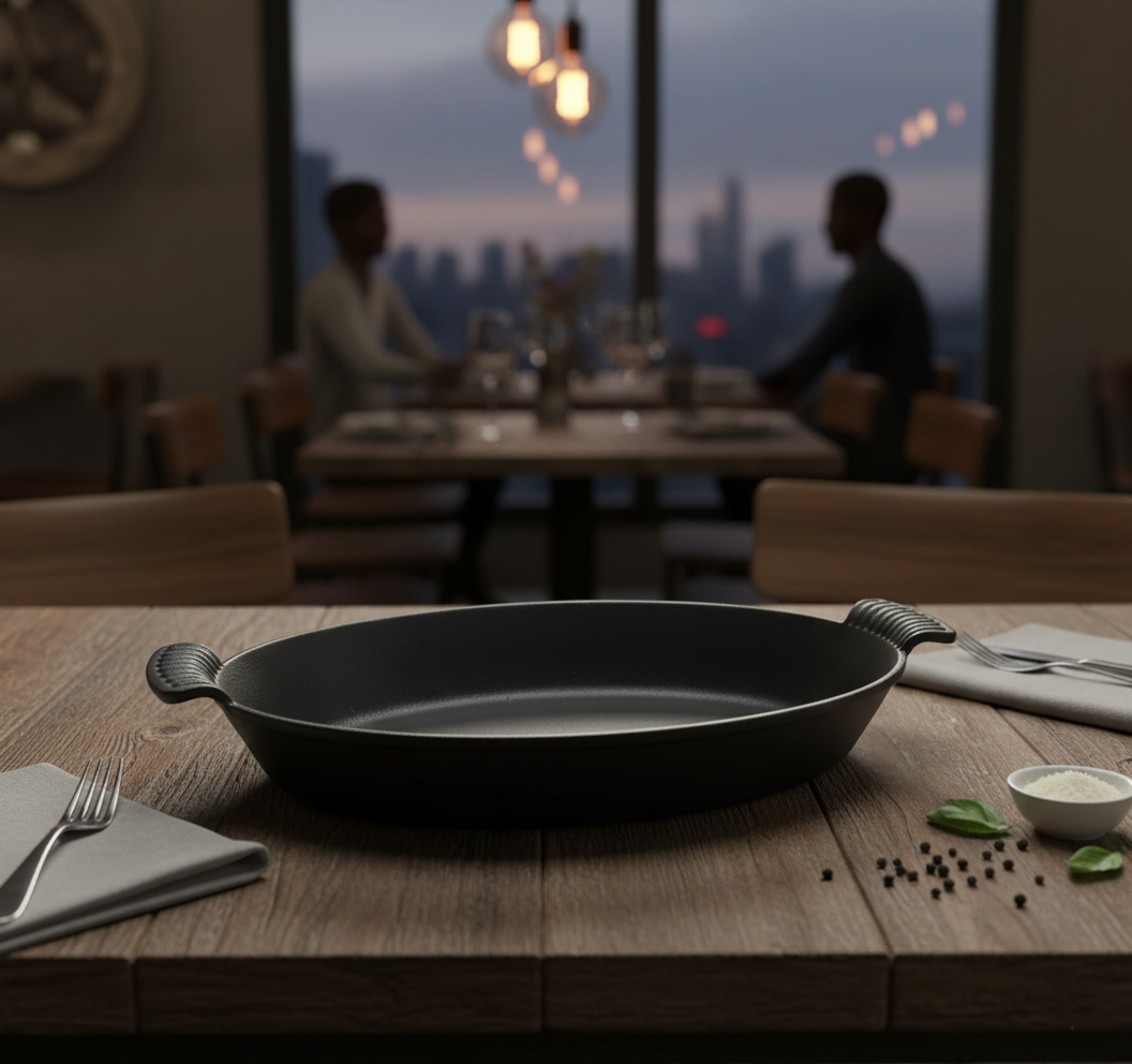 霧黑色琺瑯鑄鐵焗烤盤（XL） 