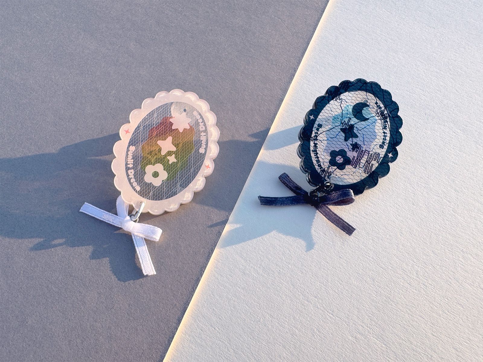 【原創】日與夜的夢境【黑白蕾絲別針】