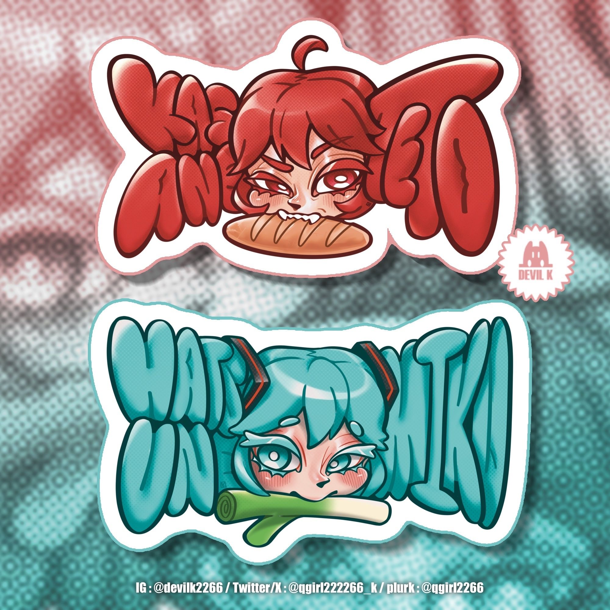 （ 二創 ）初音 ＆ 重音 字體閃亮貼紙