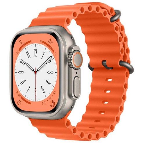 [清備品] 副廠 Apple Watch錶款用海洋錶帶-橘色