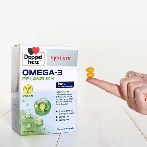 1.德國雙心 OMEGA-3 1.純藻油萃取（120顆）2.Mivolis 小顆藻油omega3（30顆）