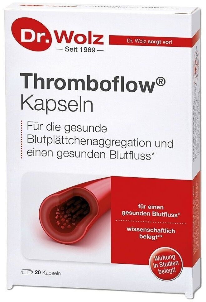 Thromboflow®Dr.Wolz 心血管健康天然萃取膠囊 促進 正常的血小板聚集（有助於避免血栓形成）