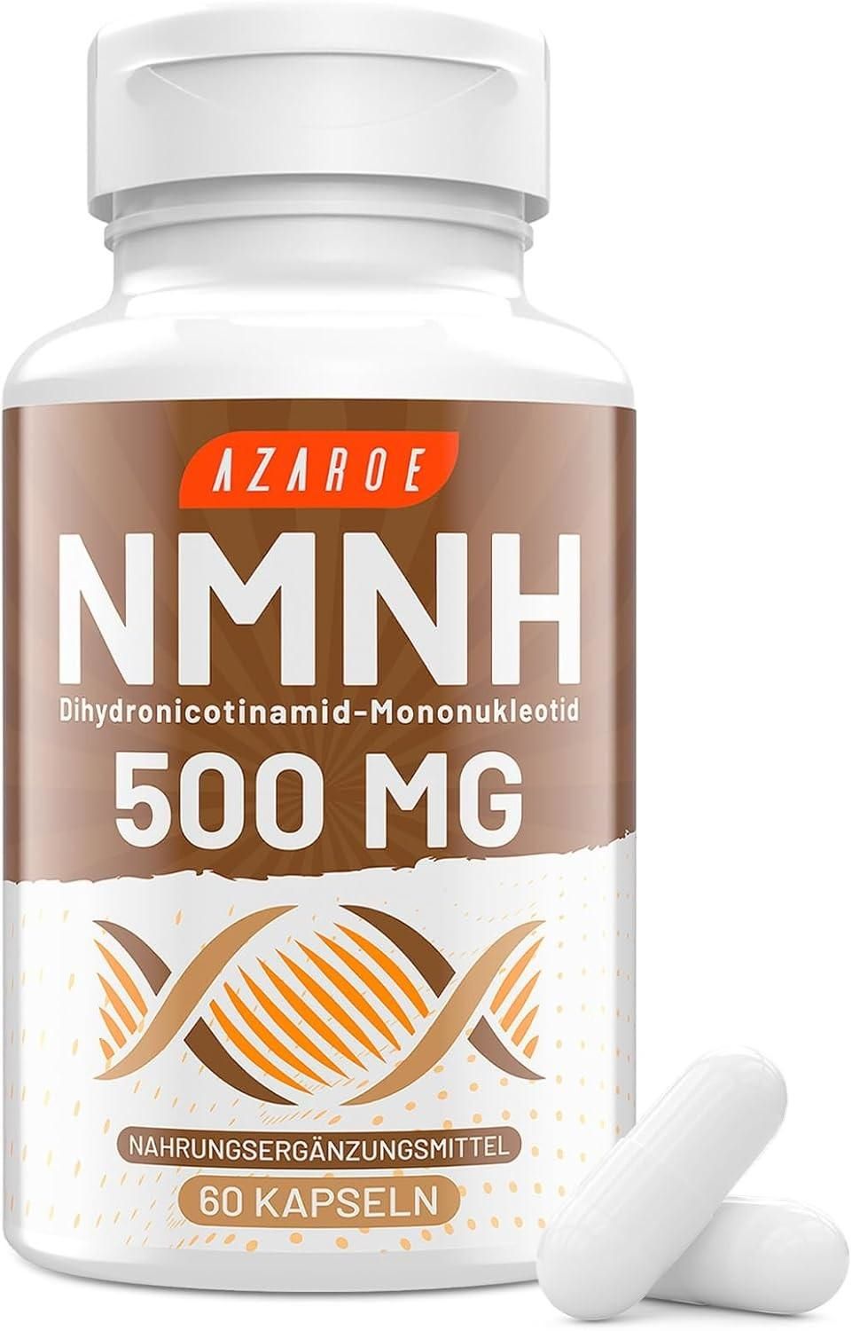 AZAROE NMNH  500 毫克，60 粒膠囊 - 無添加劑，實用攝取量，純素食（60 粒）