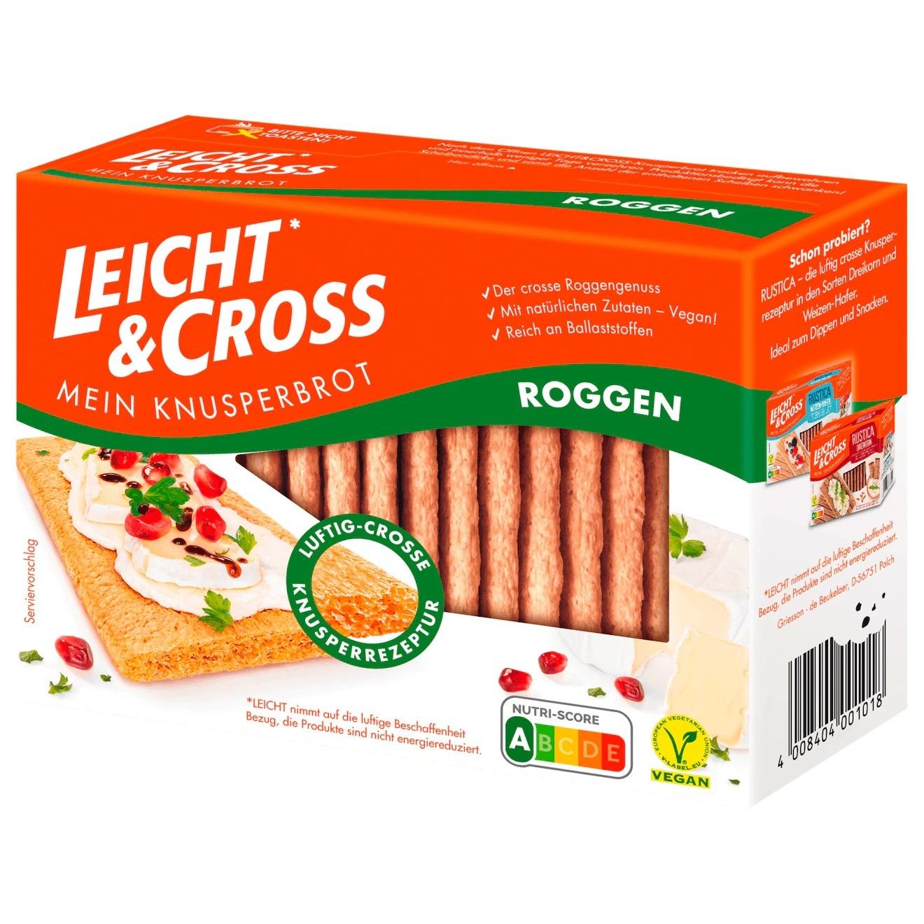Leicht ＆ Cross 輕脆黑麥脆餅，125 克---健康方便的餅乾