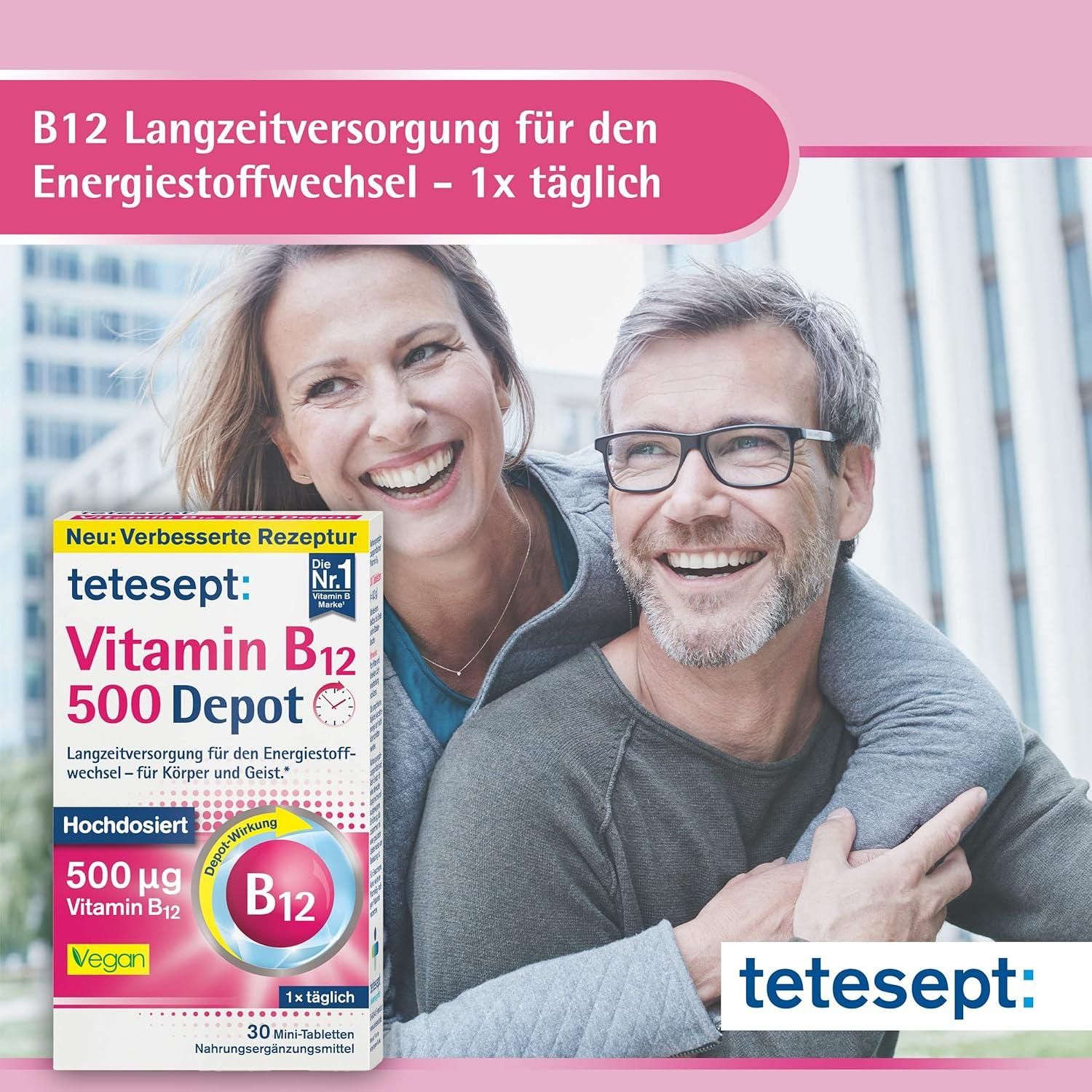 tetesept緩釋型維生素B12迷你錠 30顆 （500µg最新版） 8.3克（每天1粒可吃一個月）
