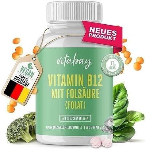 Vitabay 維生素 B12 500 μg 含片高劑量 -120片 4個月份量 (蔬菜萃取的甲鈷胺)